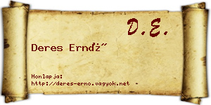 Deres Ernő névjegykártya