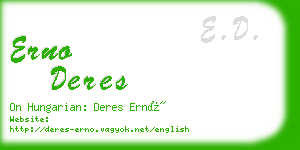erno deres business card
